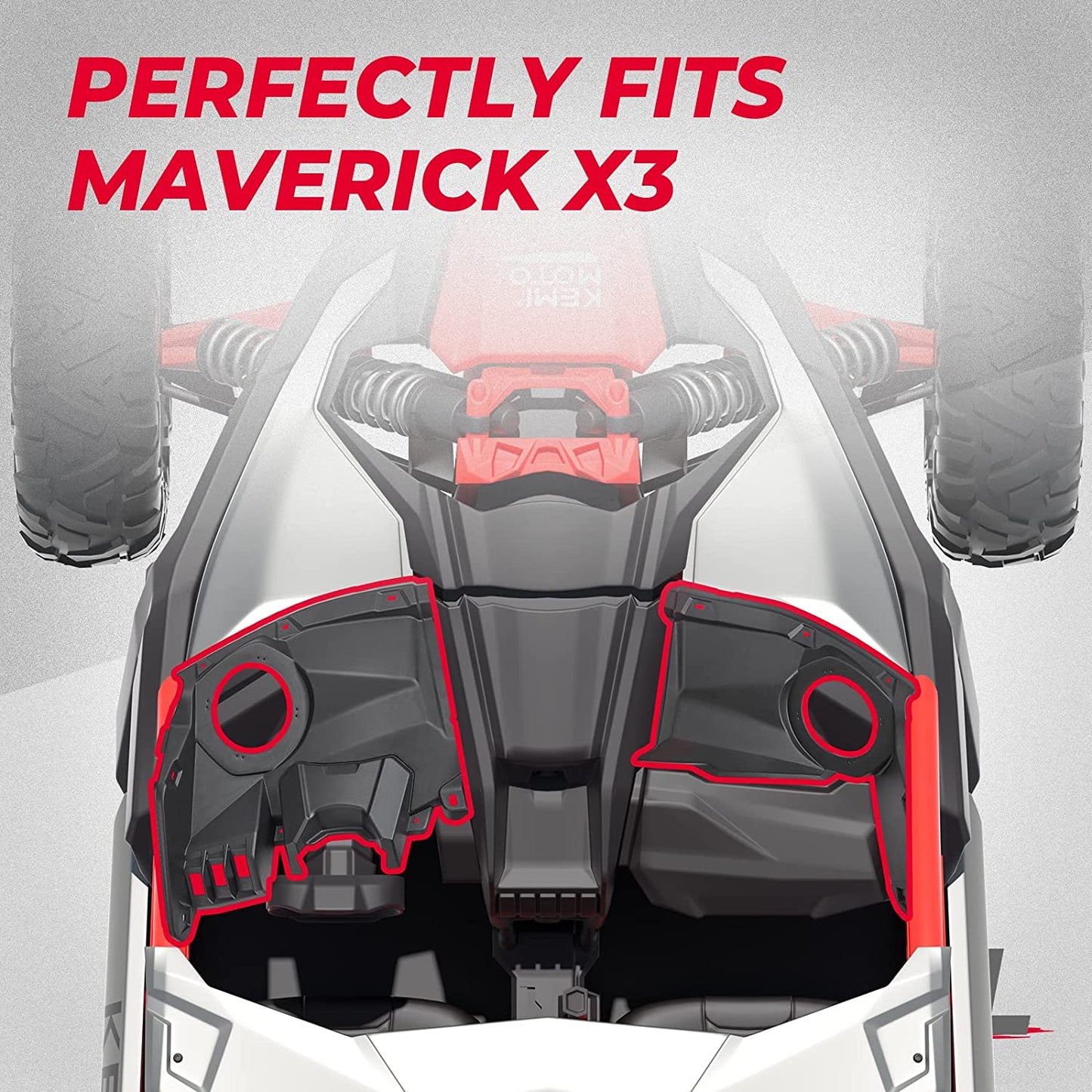 X3 Front Dash Speaker Pods Compatible with 2017-2024 Can Am Maverick X3 / X3 Max